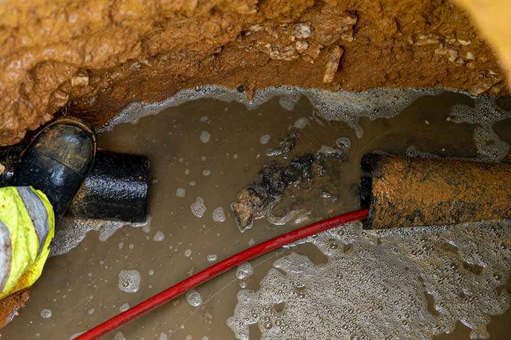 broken sewer pipe